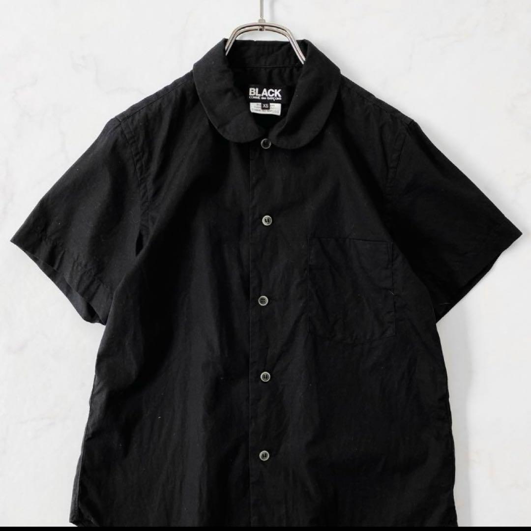 ブラックコムデギャルソン　丸襟シャツ　ブラック　XS