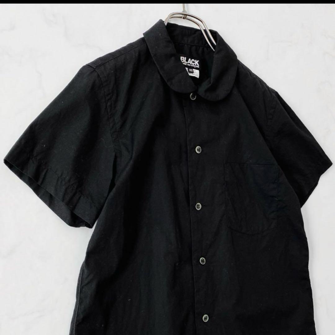 ブラックコムデギャルソン　丸襟シャツ　ブラック　XS