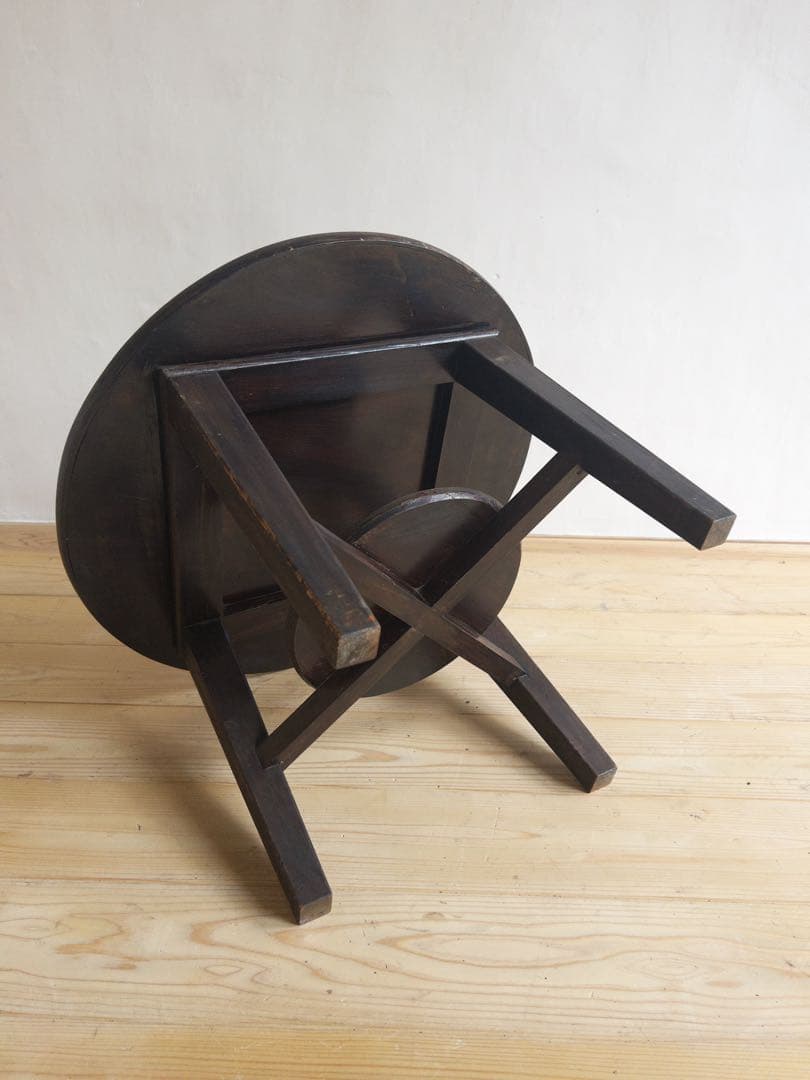 木製　円形ローテーブル　ちゃぶ台　古道具　古家具　アンティーク　ビンテージ