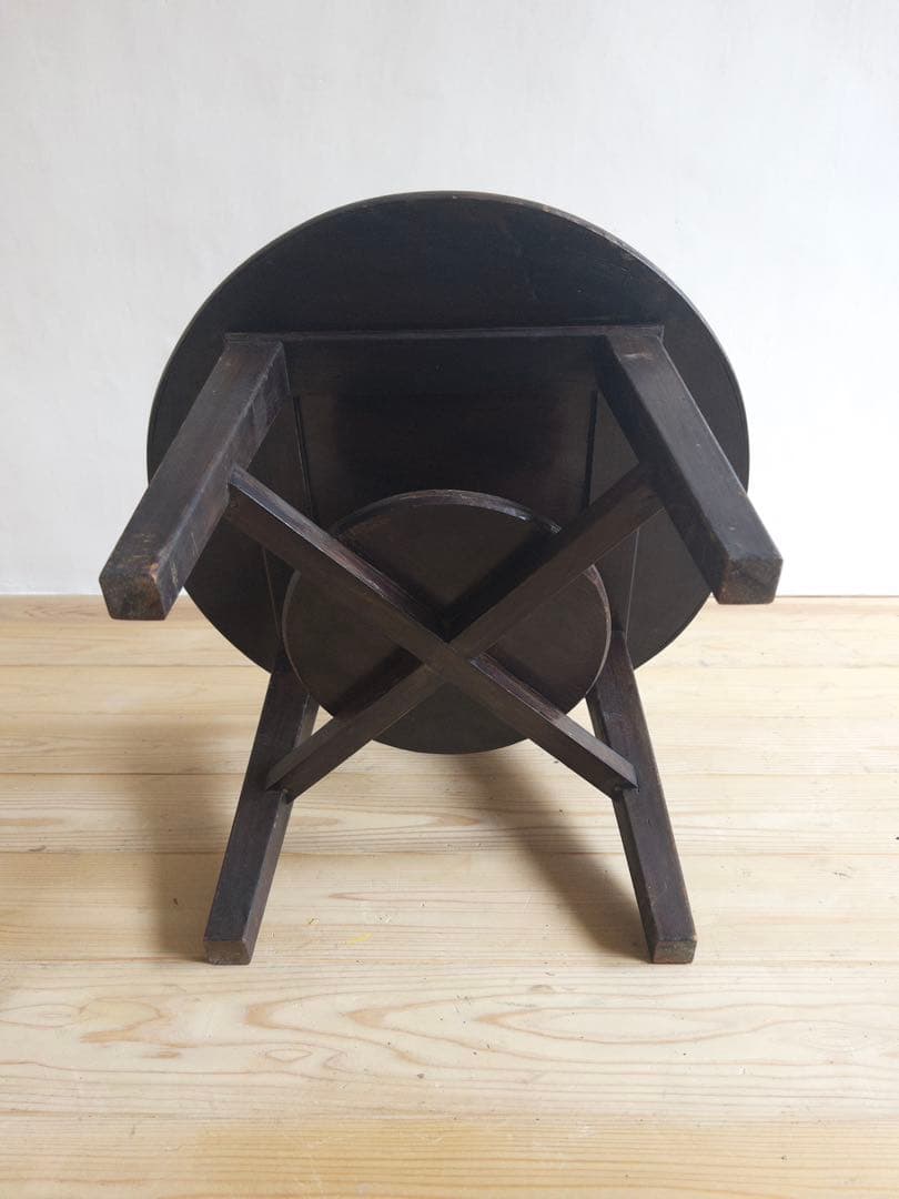 木製　円形ローテーブル　ちゃぶ台　古道具　古家具　アンティーク　ビンテージ