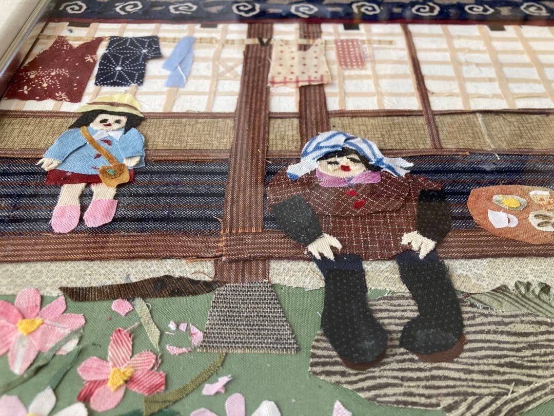 貼り絵　農家の風景 Ｆ8