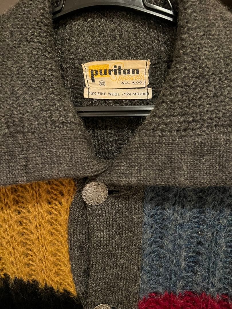 (ジュン様)1950'S puritan パッチワークニットカーディガン