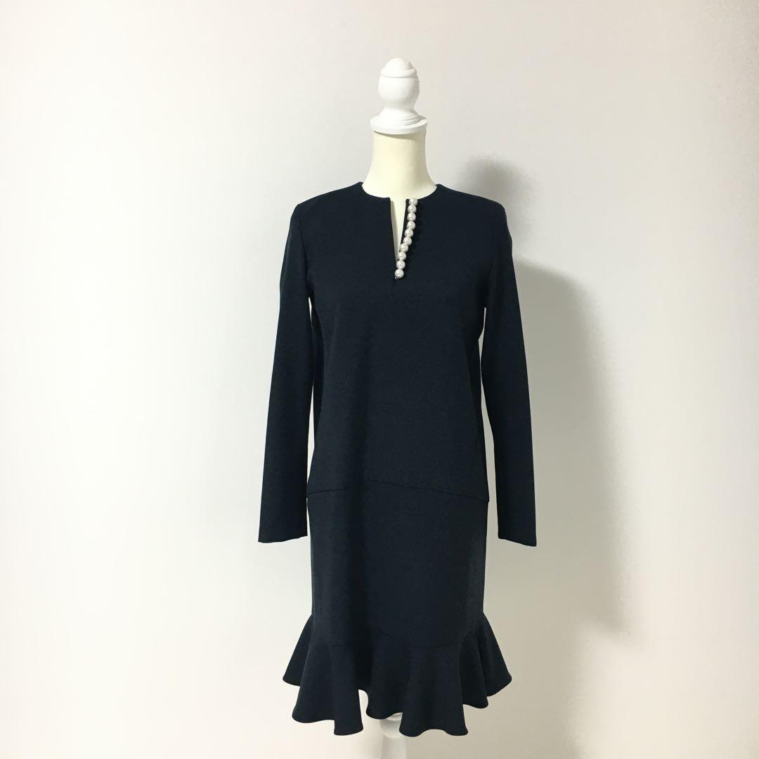 美品　YOKO CHAN ヨーコチャン　パール　ロングスリーブ　ワンピース