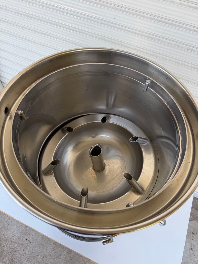 大型ステンレス寸胴茹で麺器ガスバーナー付き