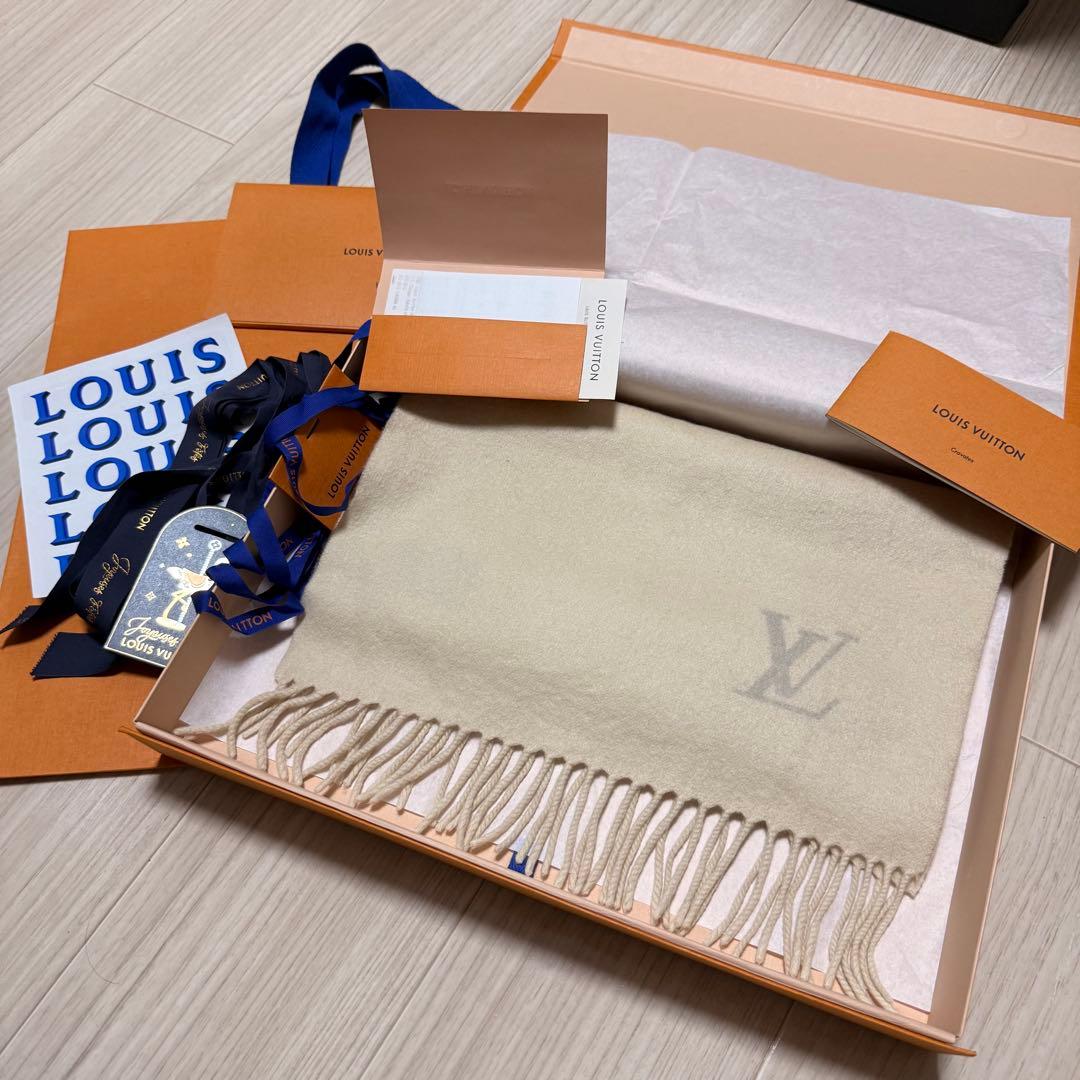 美品✨LV高級カシミヤマフラー❗️ヴィトンマフラー　カシミヤ　ヴィトン　マフラー