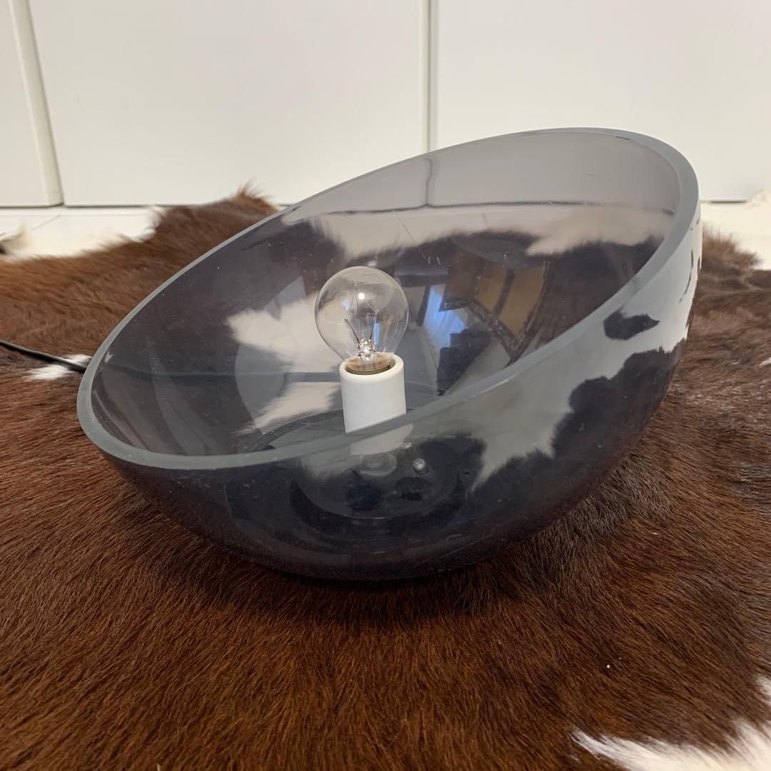 ☆ビンテージファニチャー！90's スモークアクリルボール型ランプ 間接照明