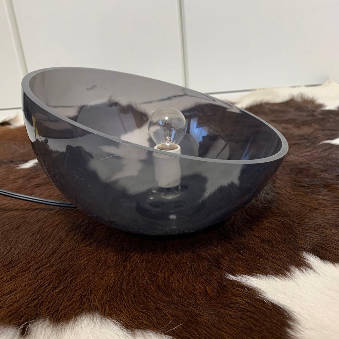 ☆ビンテージファニチャー！90's スモークアクリルボール型ランプ 間接照明