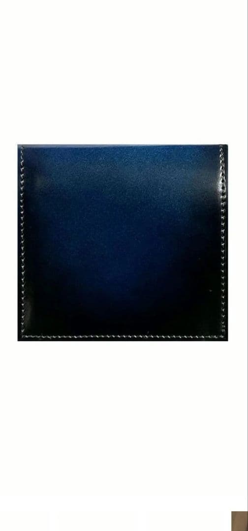 yuhaku ユハク YFC122 コードバン小銭入れ付き薄型二つ折り財布ブルー