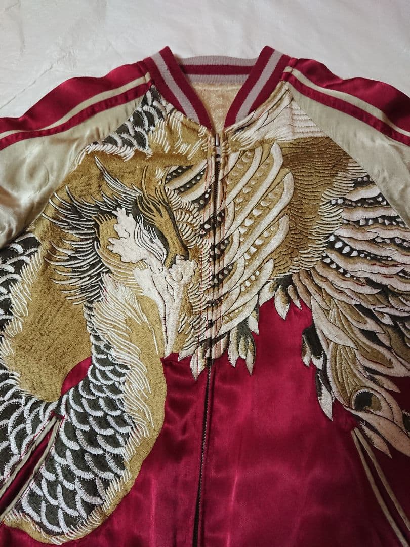 雅。花旅楽団 鳳凰柄 スカジャン