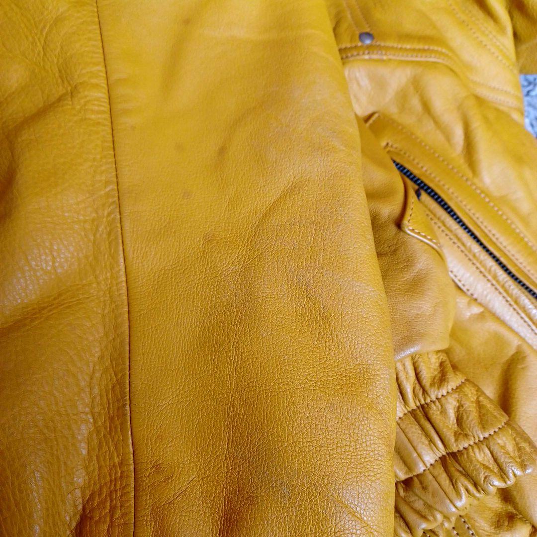 【希少】THE BIKE Daito オールレザーライダース イエロー Lサイズ