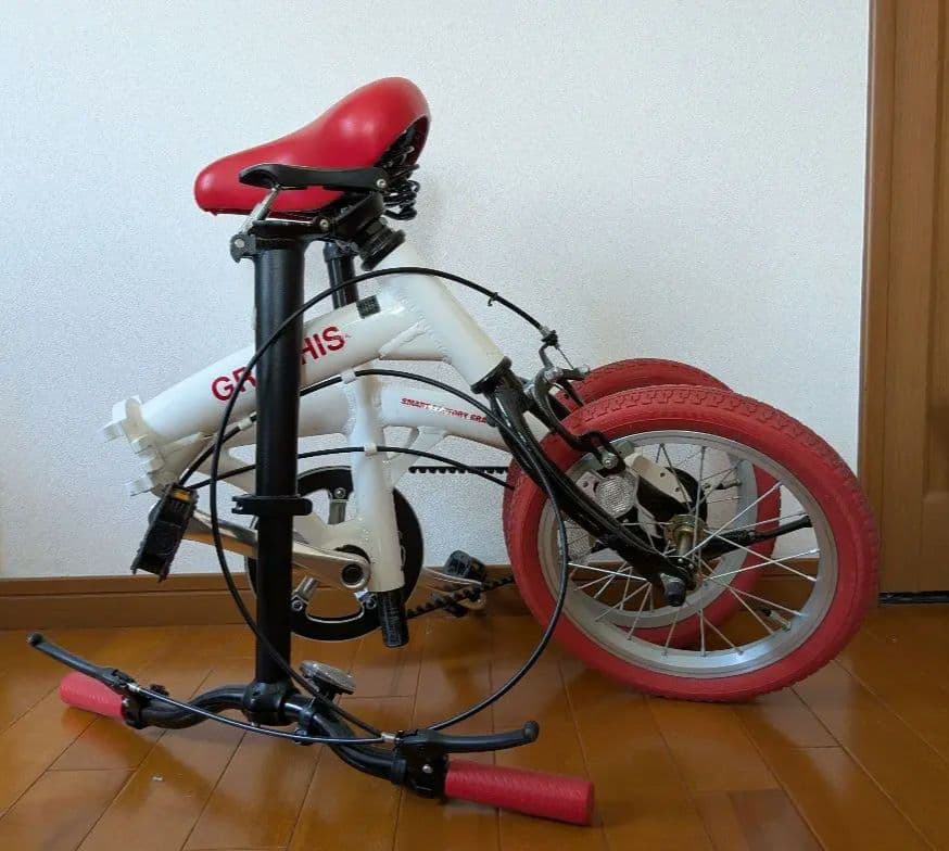 GRAPHIS 折り畳み自転車 ホワイト/レッド