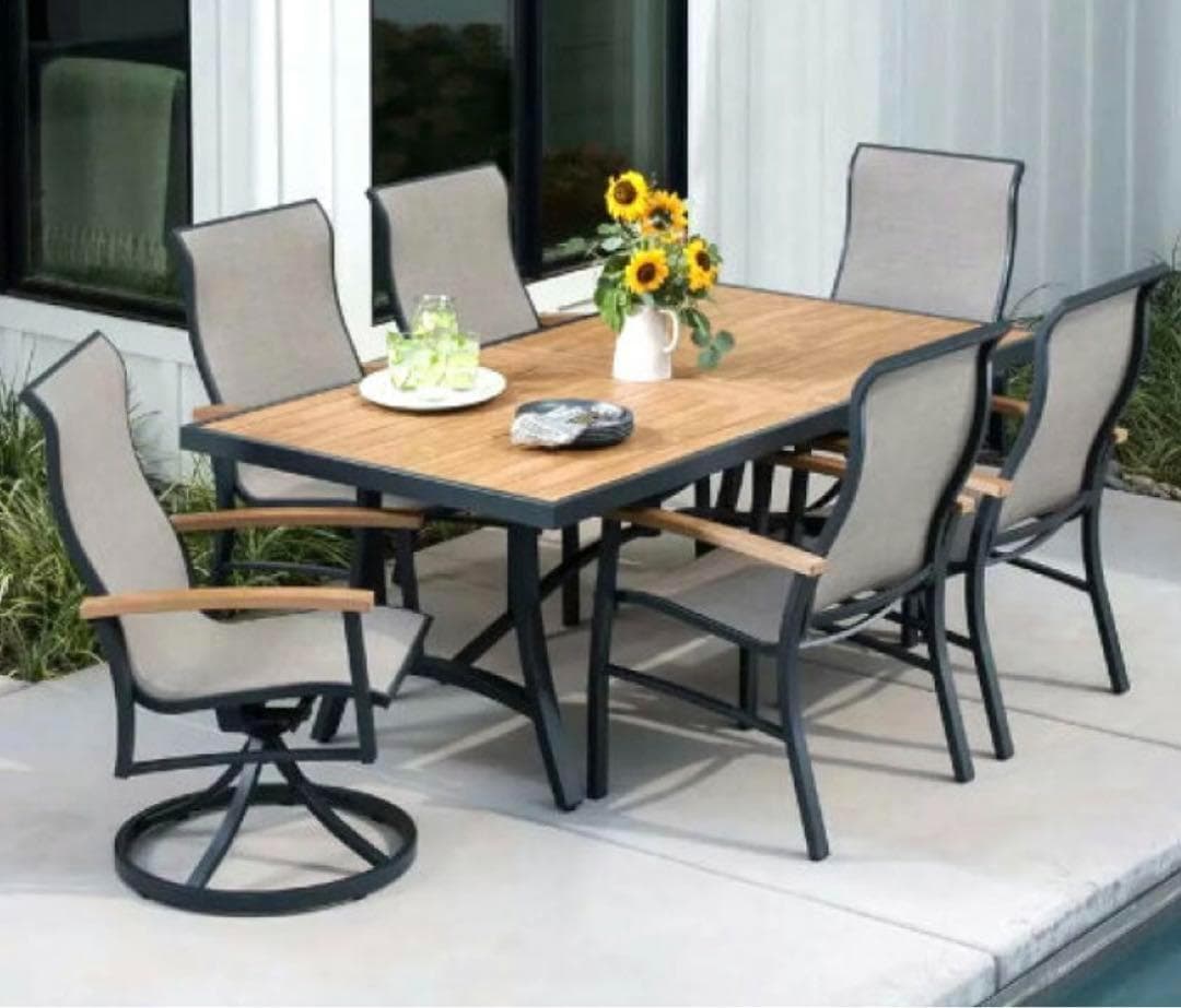 WILLS 7PC スリングダイニングセット テーブル チェア 7脚 屋外家具