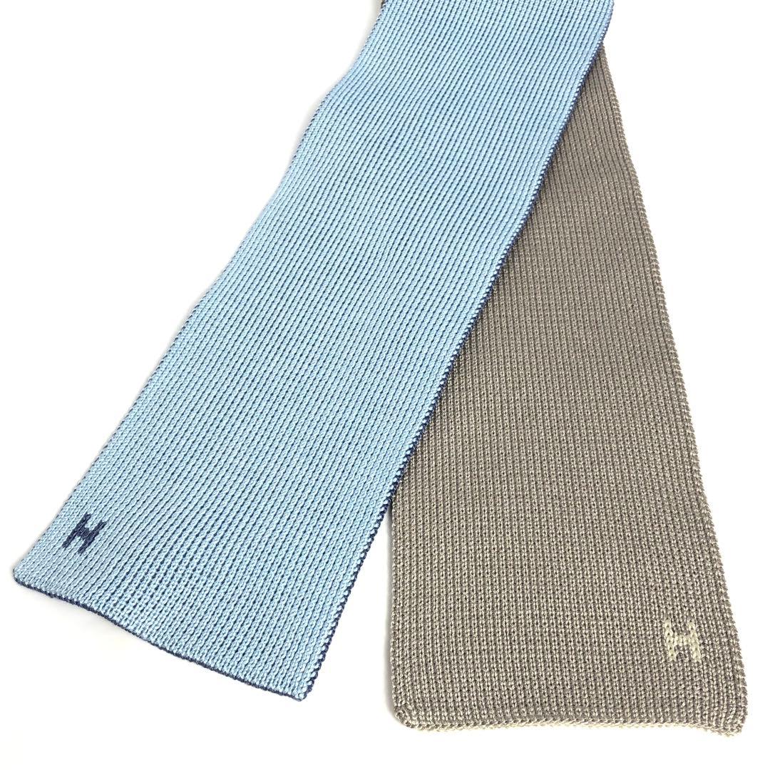 【美品】HERMES エルメス ネクタイ ニットタイ 4WAY キャトルタン