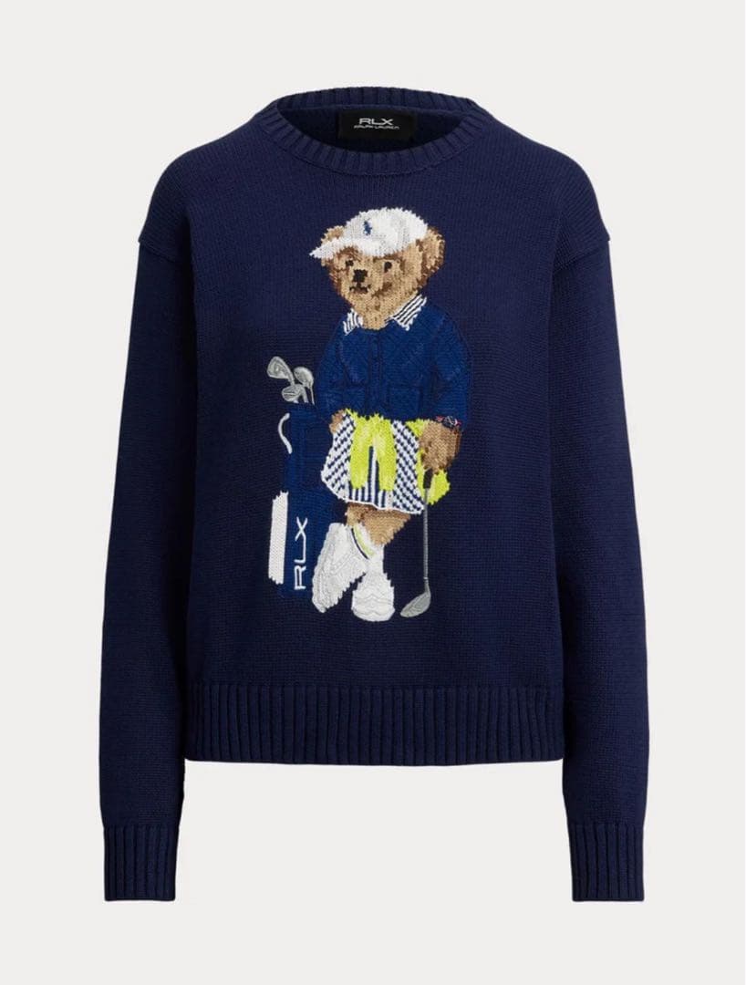 【価格変更後】ラルフローレン テディベア刺繍 ニットセーター ネイビー