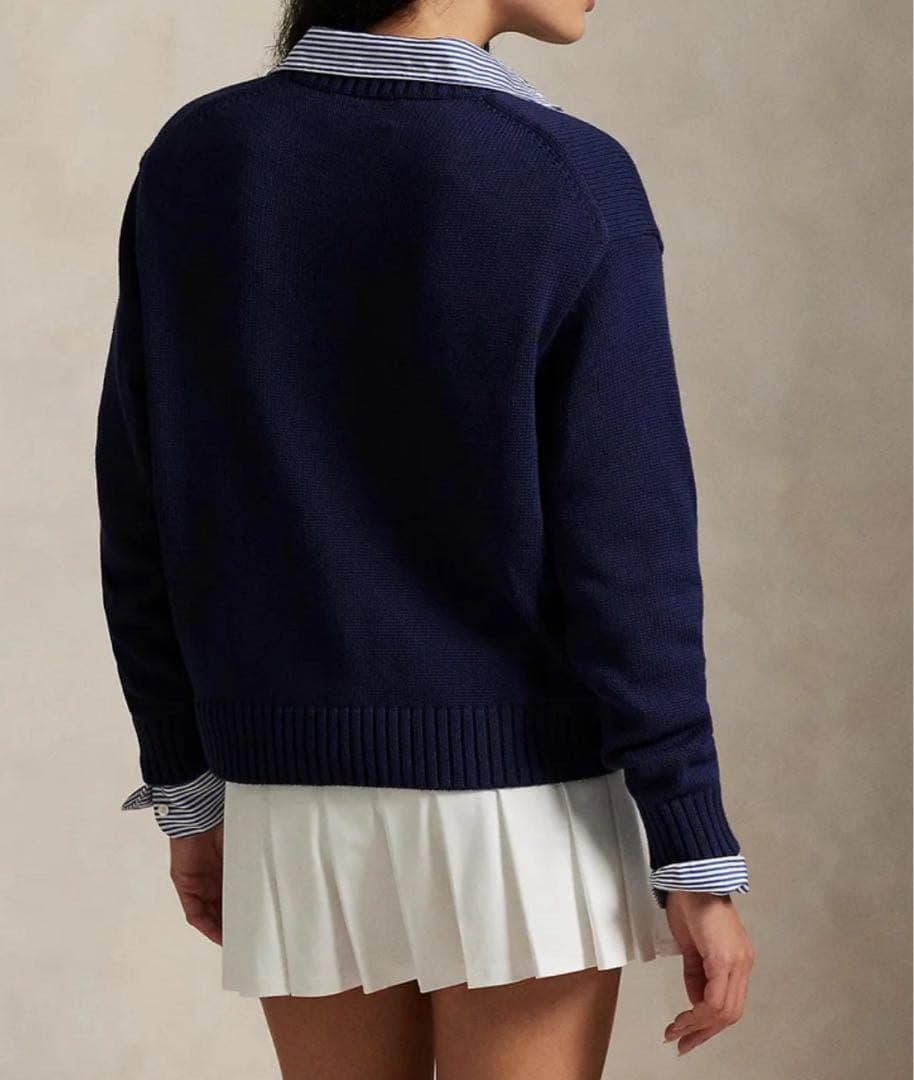 【価格変更後】ラルフローレン テディベア刺繍 ニットセーター ネイビー