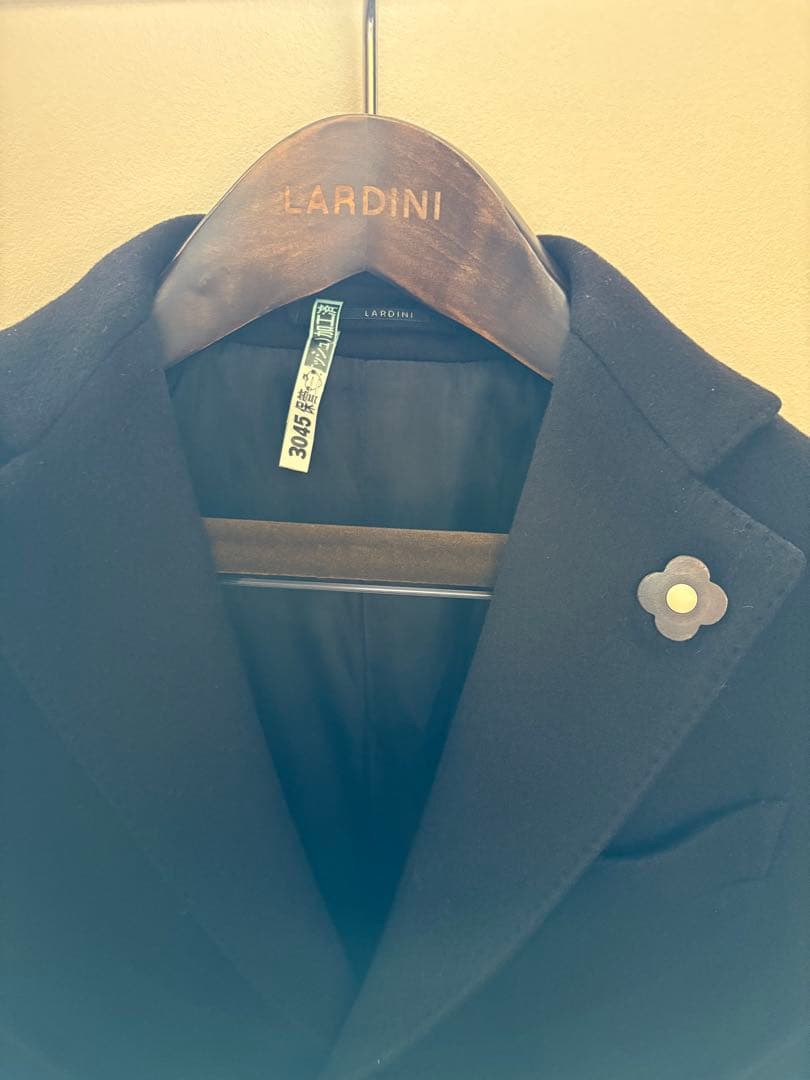 【美品】LARDINI チェスターコート ラルディーニ ネイビー46