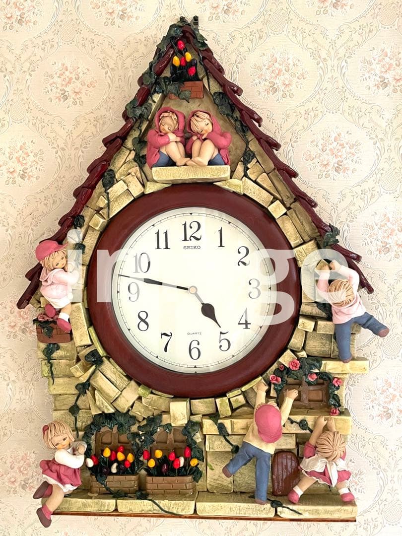 手作り粘土人形ハウス時計