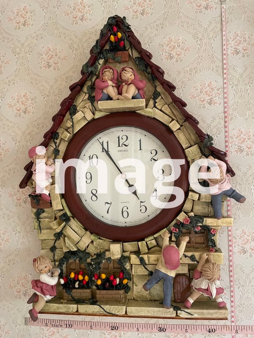 手作り粘土人形ハウス時計