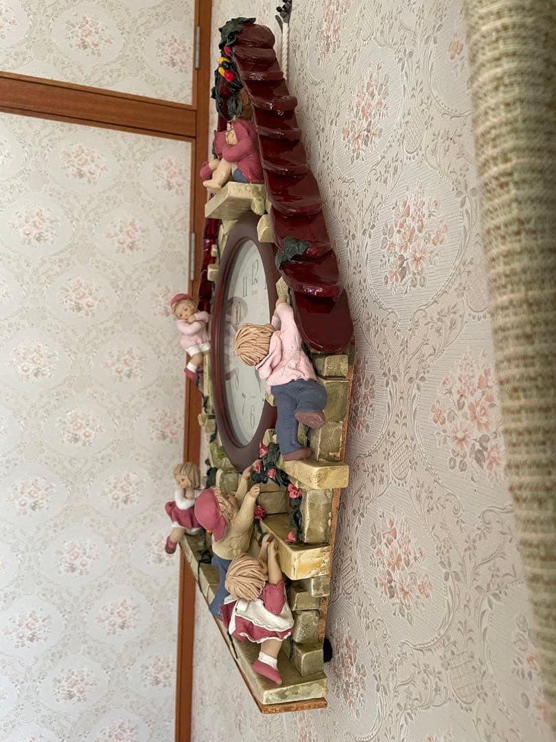 手作り粘土人形ハウス時計