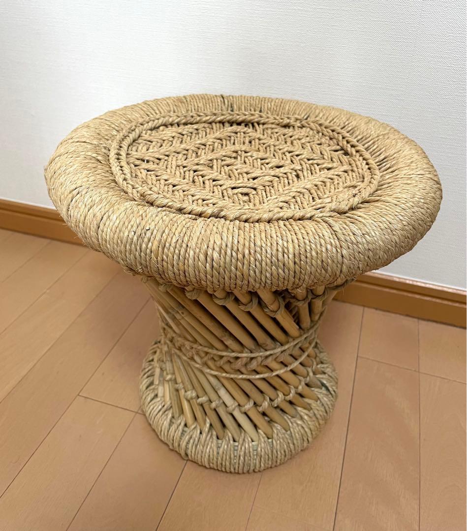 未使用 麻編みスツール ポットカバー 2WAY 南仏デザイン