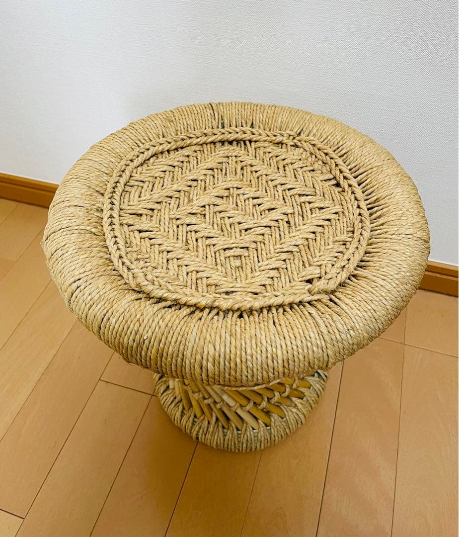 未使用 麻編みスツール ポットカバー 2WAY 南仏デザイン