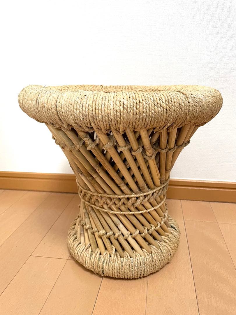 未使用 麻編みスツール ポットカバー 2WAY 南仏デザイン