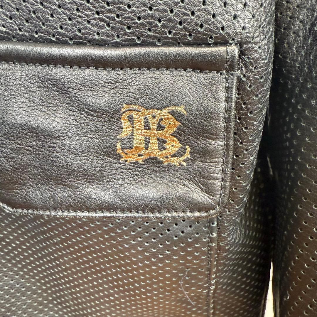 BackChannel バックチャンネル 牛革 パンチングレザージャケット 黒