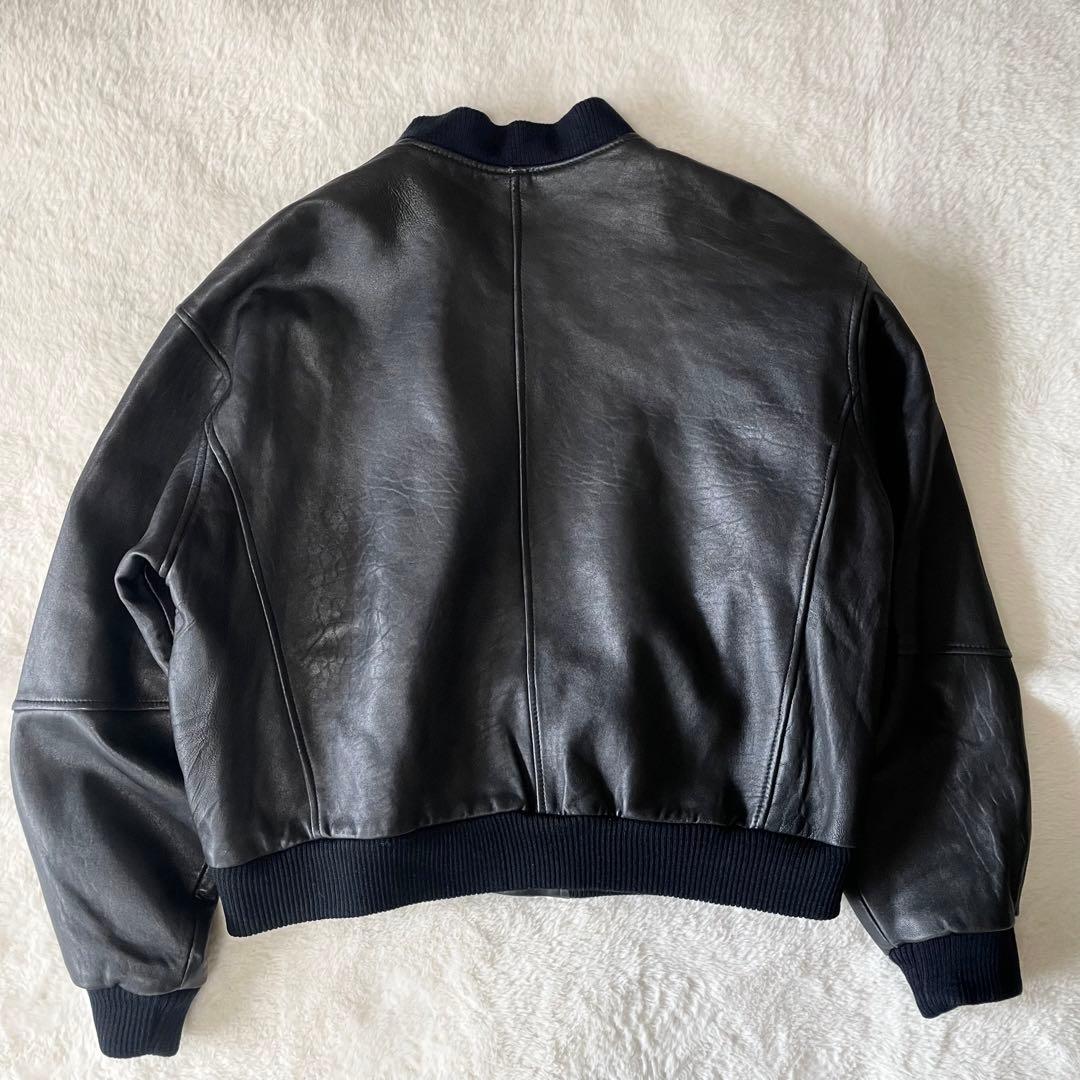 【3L相当】BARISAL 羊革　裏地総柄　 A-2 フライトジャケット