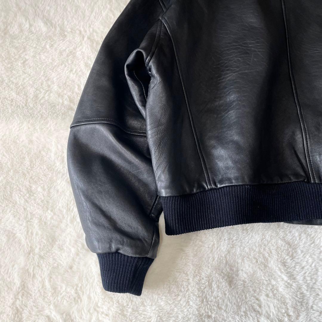 【3L相当】BARISAL 羊革　裏地総柄　 A-2 フライトジャケット