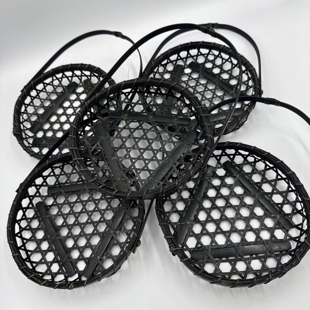 染め竹風カゴ　30個セットまとめ売り