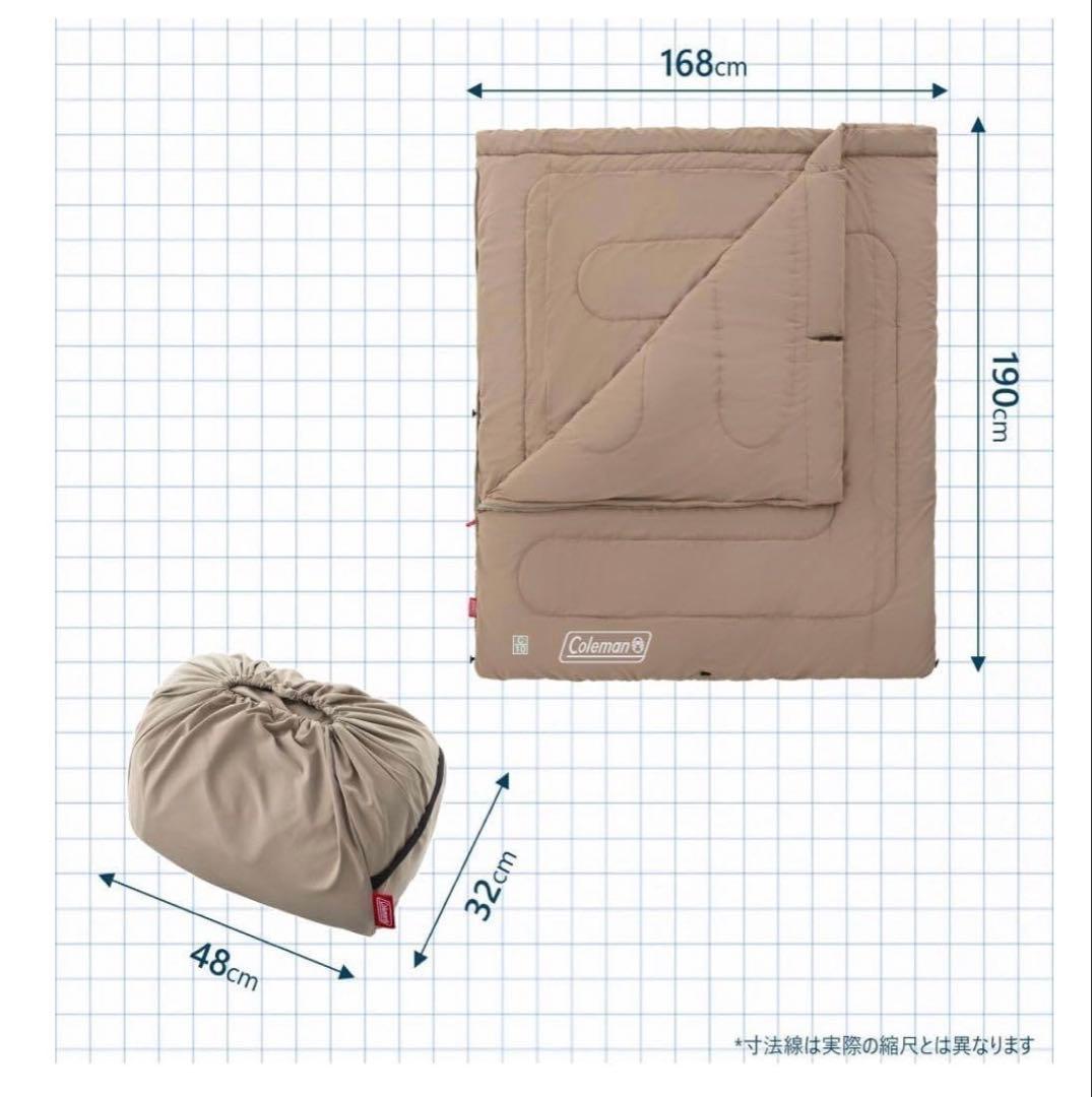 【新品未使用】Coleman 寝袋 ファミリー2in1グレージュC10/C5