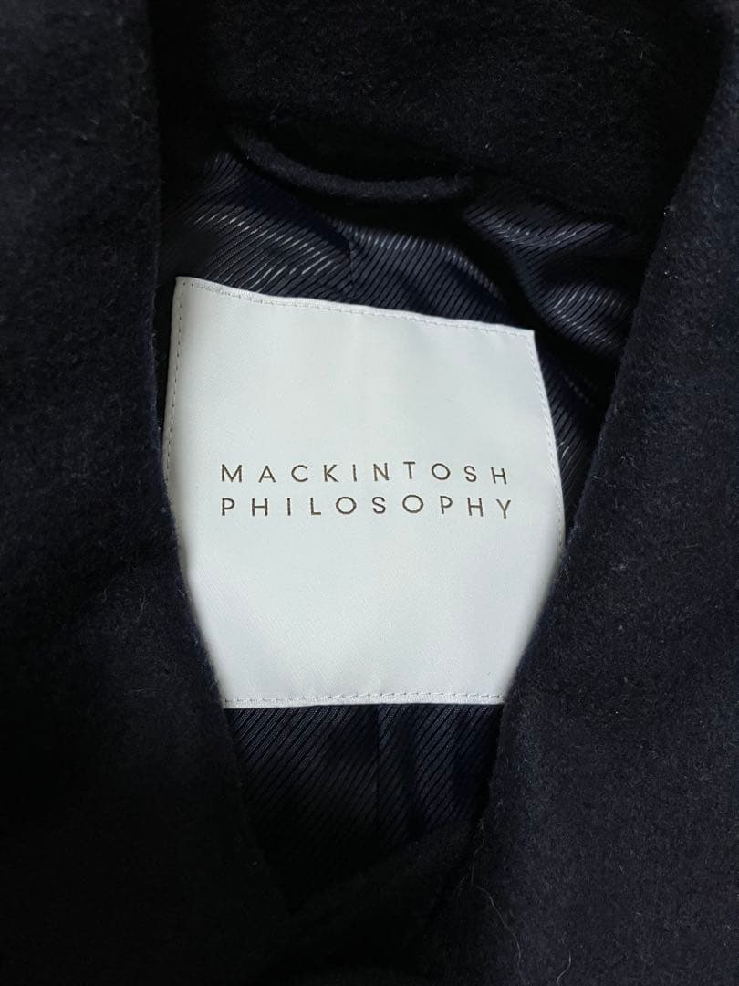 MACKINTOSH PHILOSOPHYのカシミヤ混ステンカラーコート　紺