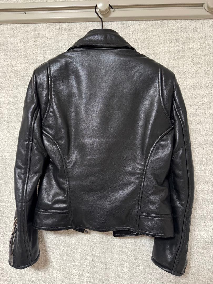 BALENCIAGA ブラック レザー ライダースジャケット