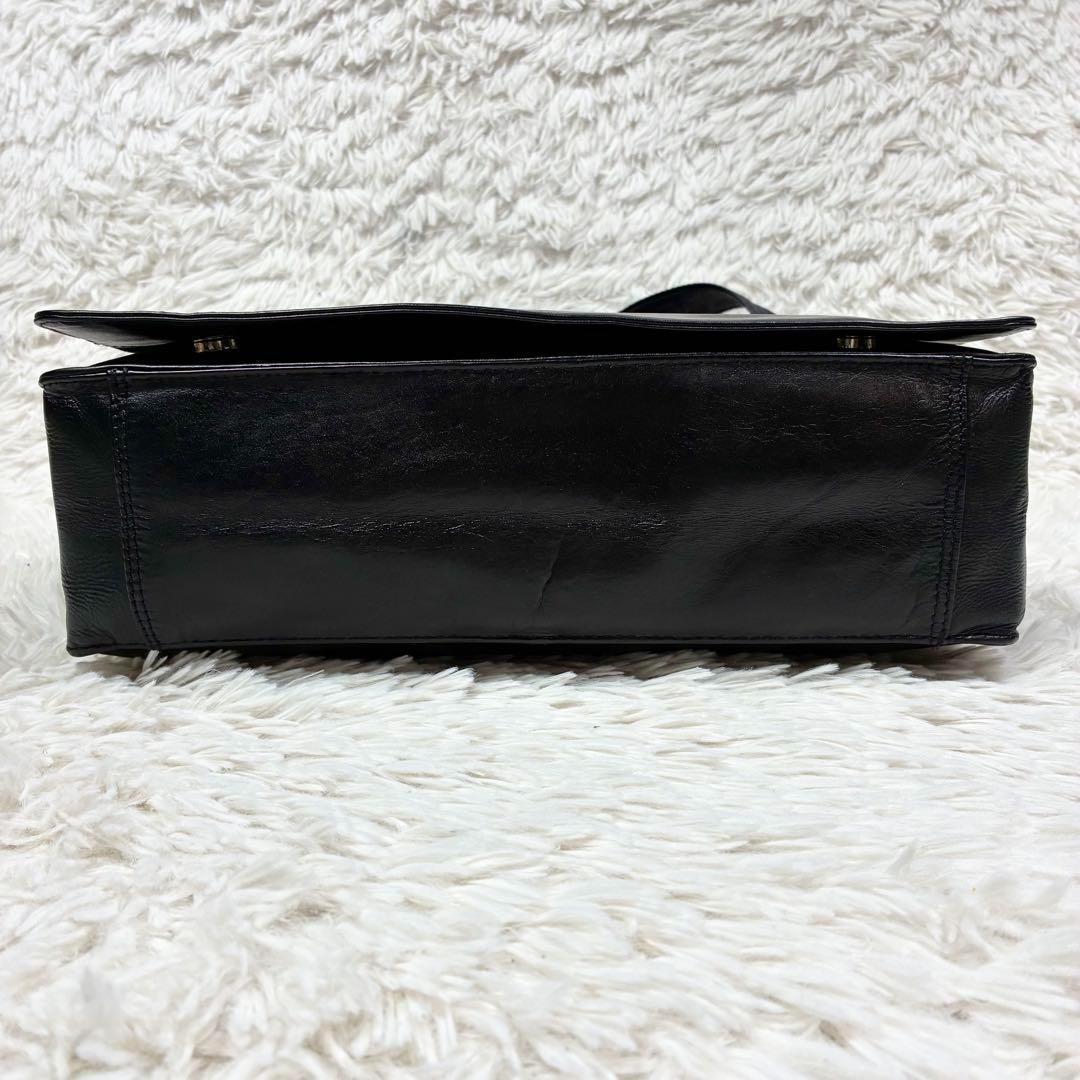 【美品】 ビスコンティ レザー メッセンジャーバッグ ブラック ショルダーバッグ