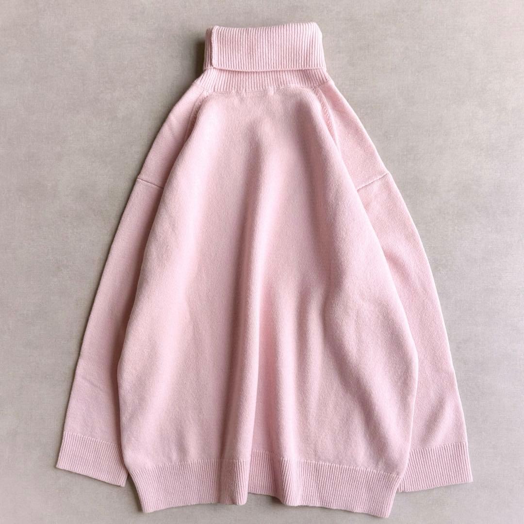 美品▲GALERIE VIE//ファインウールライトタートルネックニット ピンク