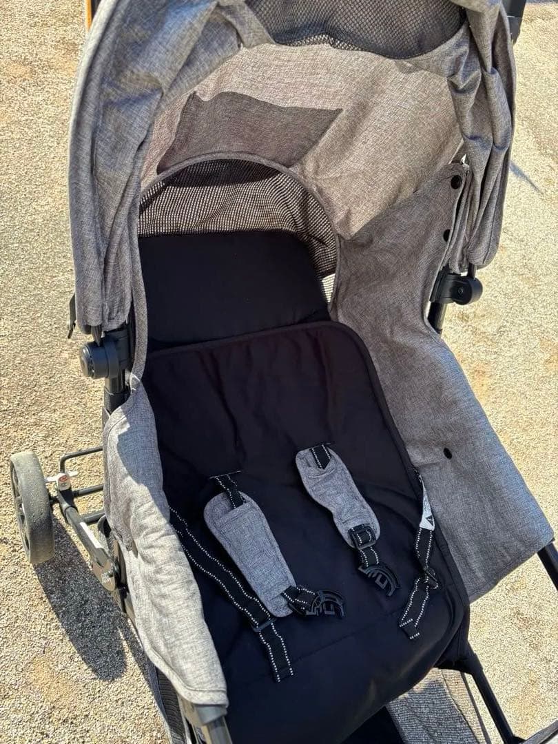 【期間限定価格】besrey 2人乗りベビーカー　グレー