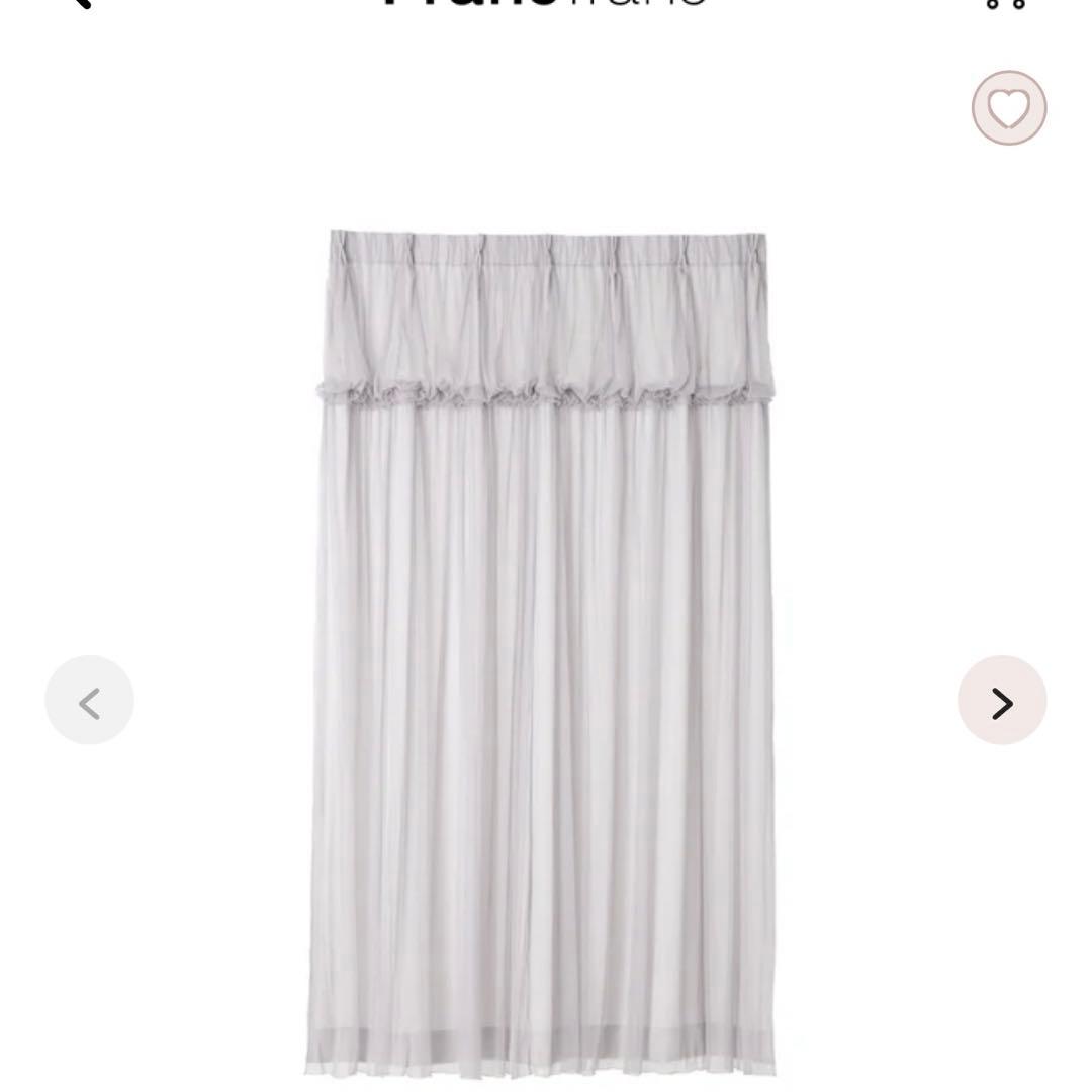 Francfranc チュールバルーン ダブルカーテン ライトグレー ドレープ