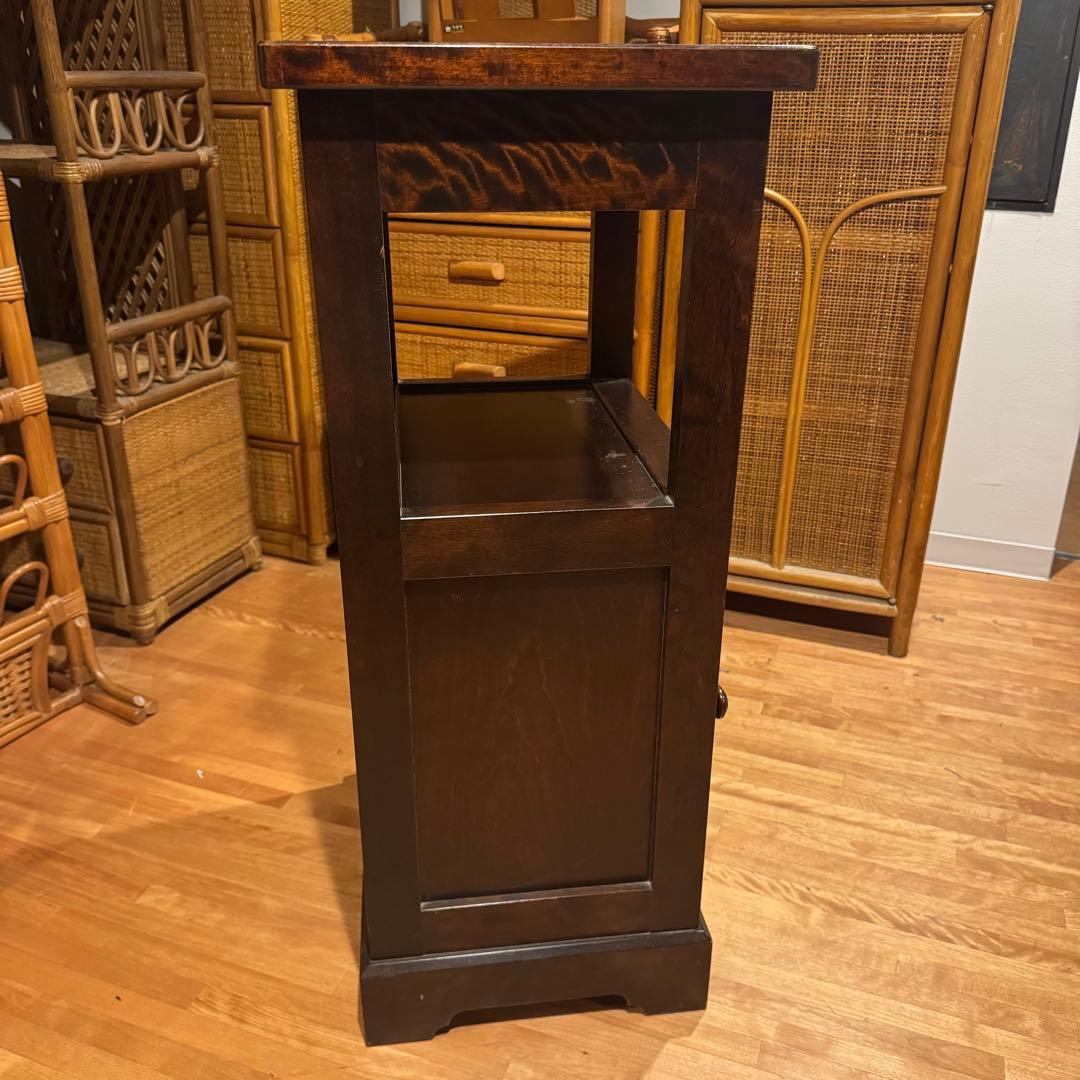 北海道民芸家具 カバ無垢材 ヴィンテージ 電話台 サイドテーブル 飾り台 花台