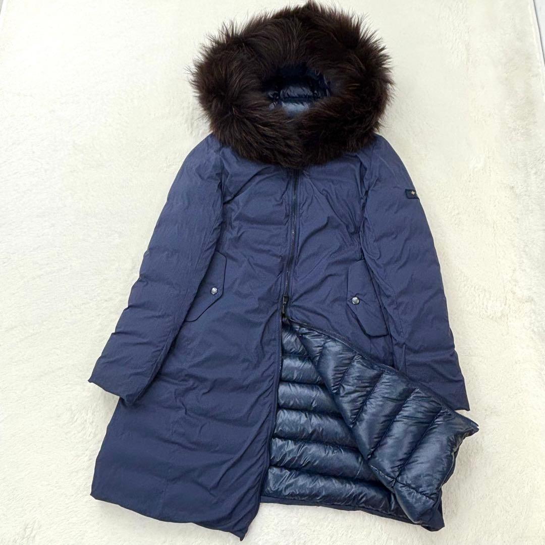 極美品✨タトラス　ダウン　イセラ　ネイビー　ファー　リバーシブル　ロング　近年