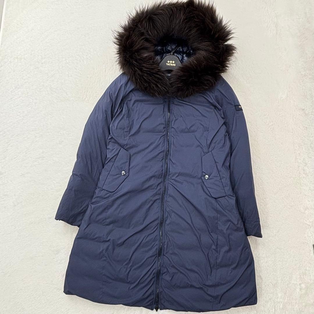 極美品✨タトラス　ダウン　イセラ　ネイビー　ファー　リバーシブル　ロング　近年