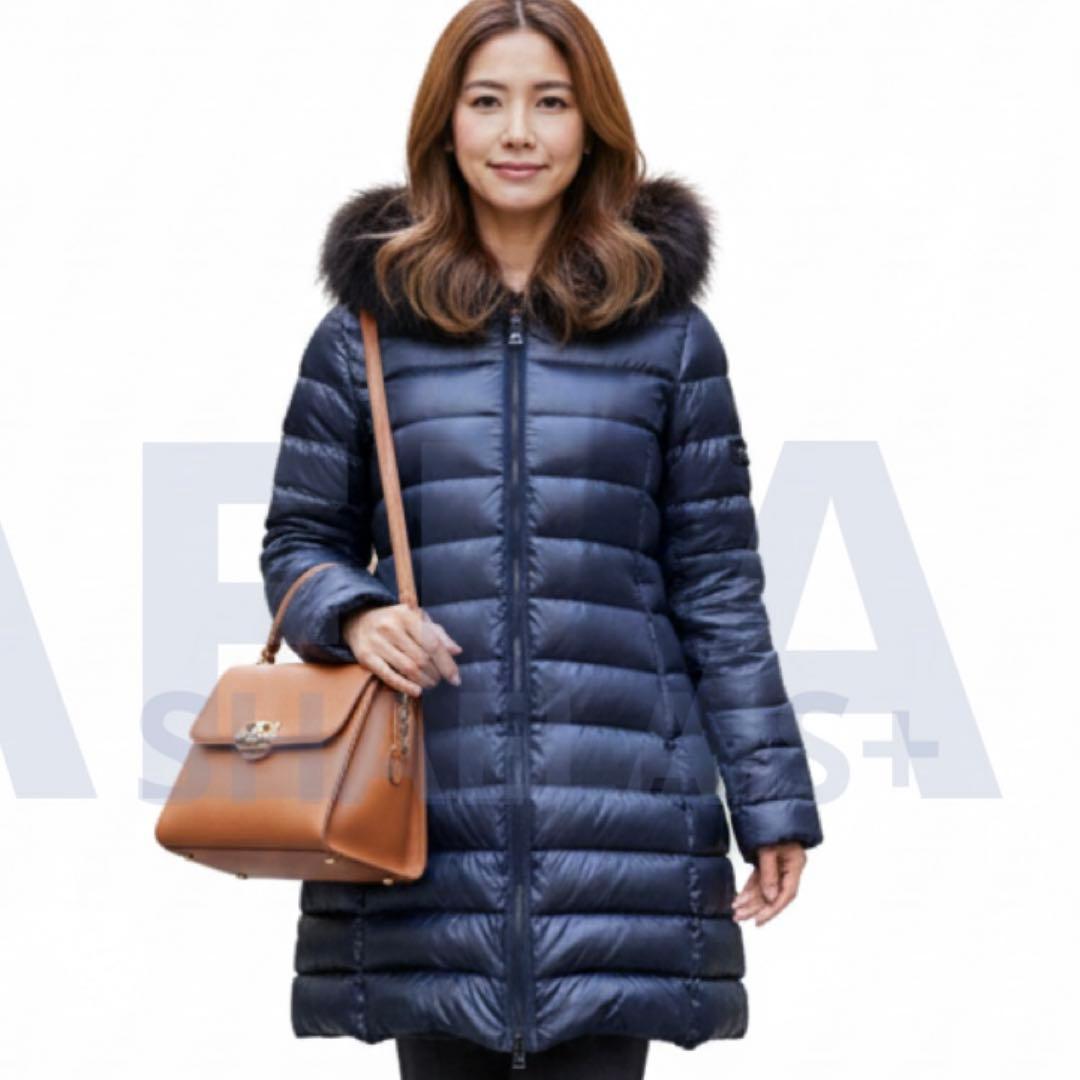 極美品✨タトラス　ダウン　イセラ　ネイビー　ファー　リバーシブル　ロング　近年