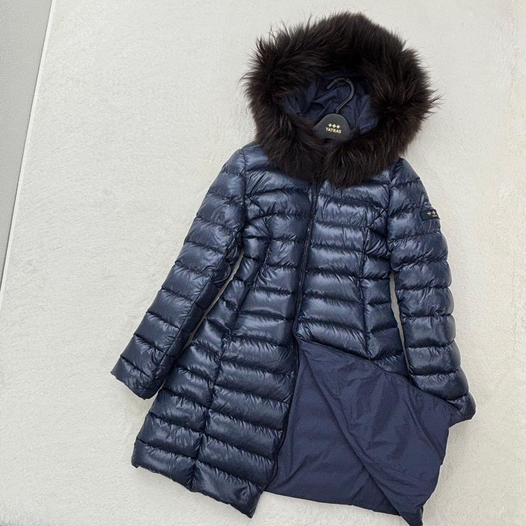 極美品✨タトラス　ダウン　イセラ　ネイビー　ファー　リバーシブル　ロング　近年