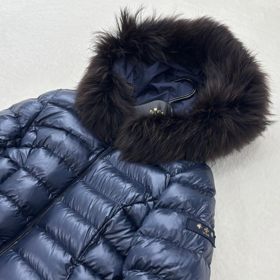 極美品✨タトラス　ダウン　イセラ　ネイビー　ファー　リバーシブル　ロング　近年