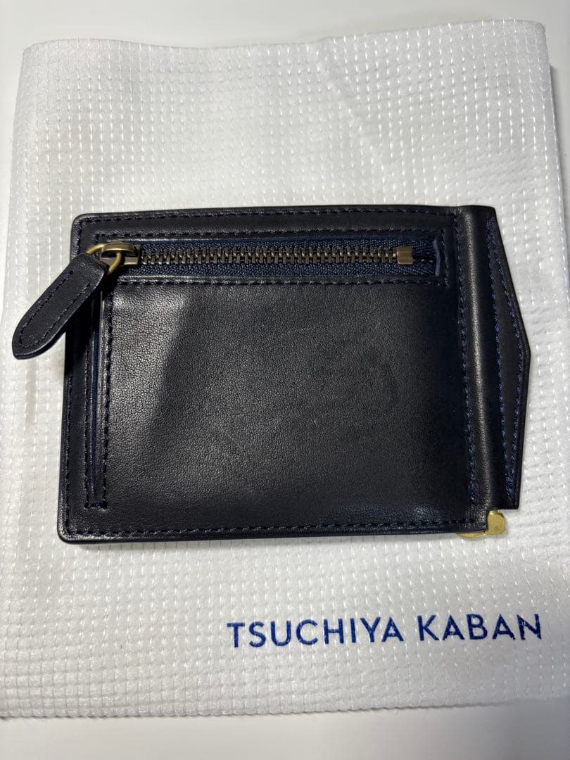 [美品] 土屋鞄 マネークリップ ダークインディゴ