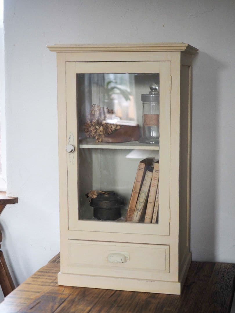 フランス　アンティーク　キャビネット　棚　シェルフ　シャビー　ウォールシェルフ