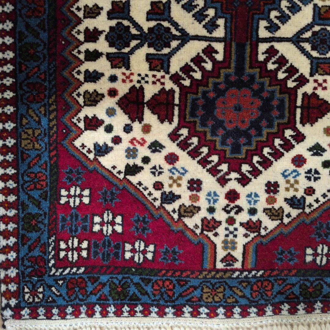 64x89cmペルシャ手織りヤラメ絨毯(065)ギャッベ・マット・じゅうたん