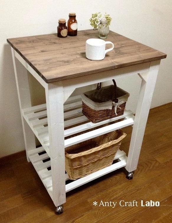 【サイズオーダー可】【引取可能】キッチンワゴン PC台 幅60cm UN/W