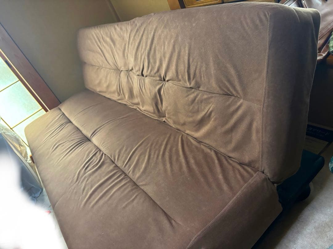 早い者勝ち！ソファベッド 折りたたみ式 120×180cm茶色 （画像より綺麗）