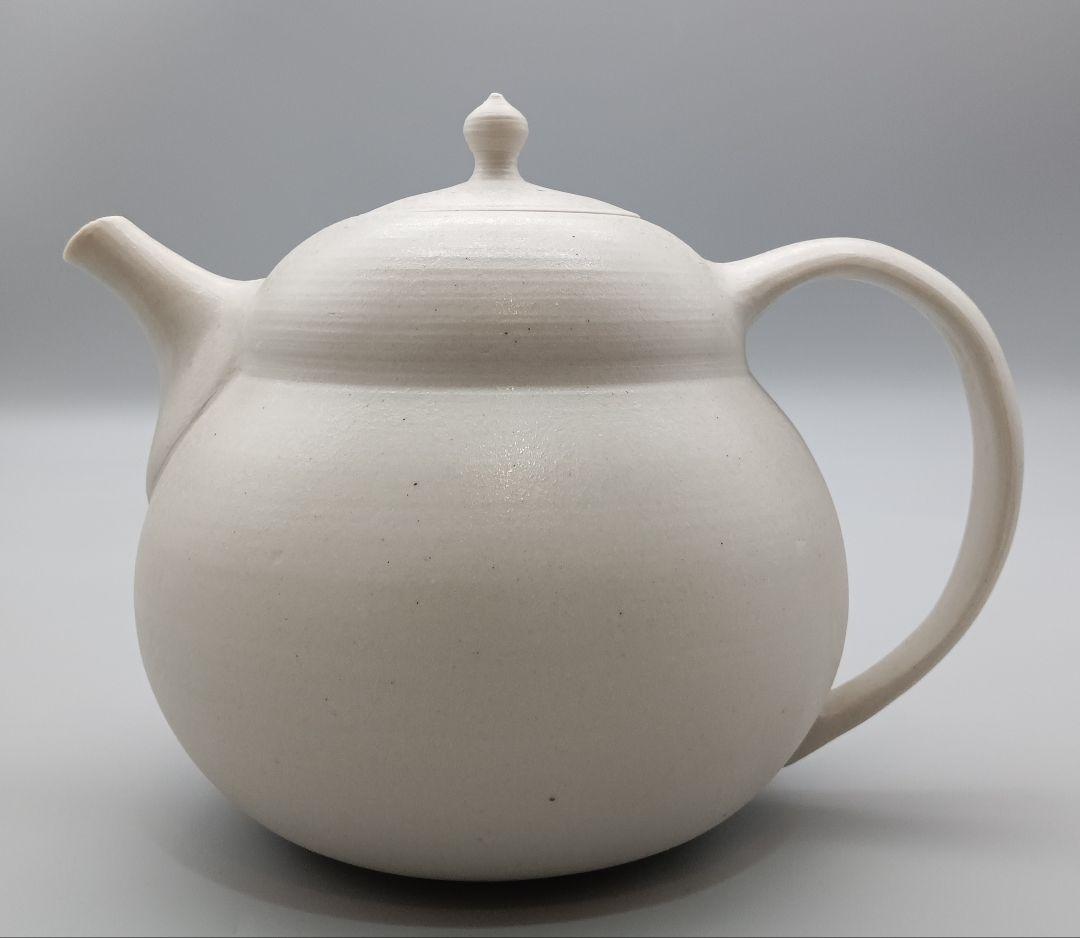 加藤 財 ひさご型 ポット 急須 財ポット 現代作家 白