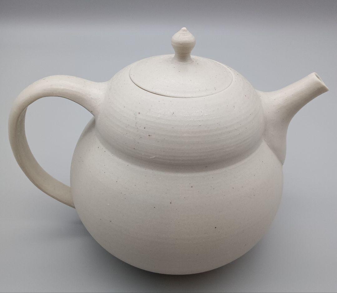 加藤 財 ひさご型 ポット 急須 財ポット 現代作家 白